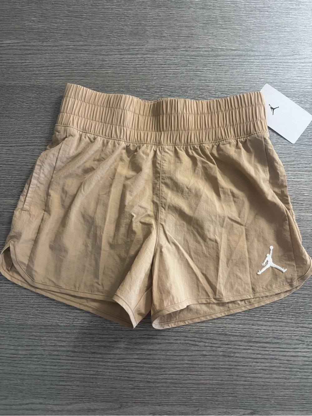 Jordan Air Girls Shorts Size Large Jumpman High Flying Legend Brown Brief Lined